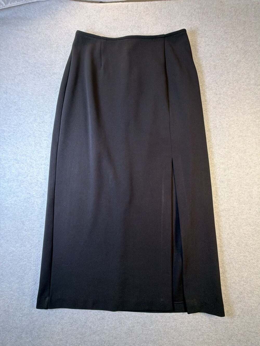 David Paul New York Vintage Black Side Slit Midi Skirt Size 12